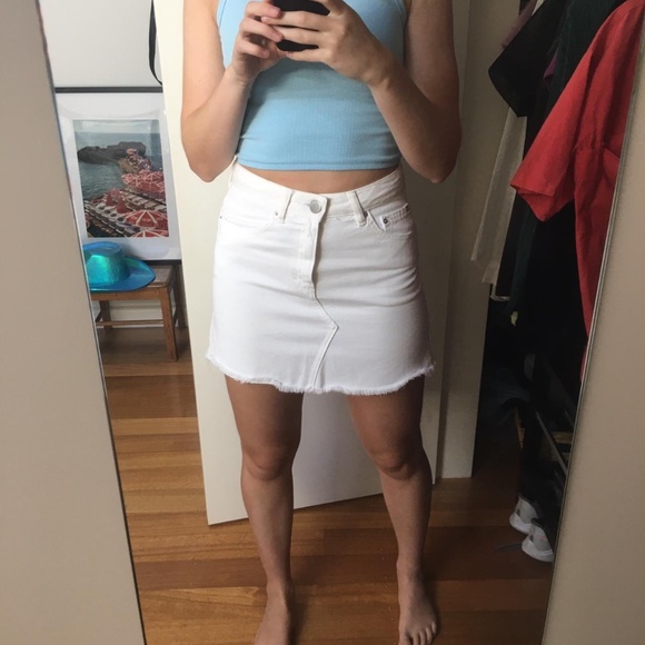 Glassons White Denim Skirt 
